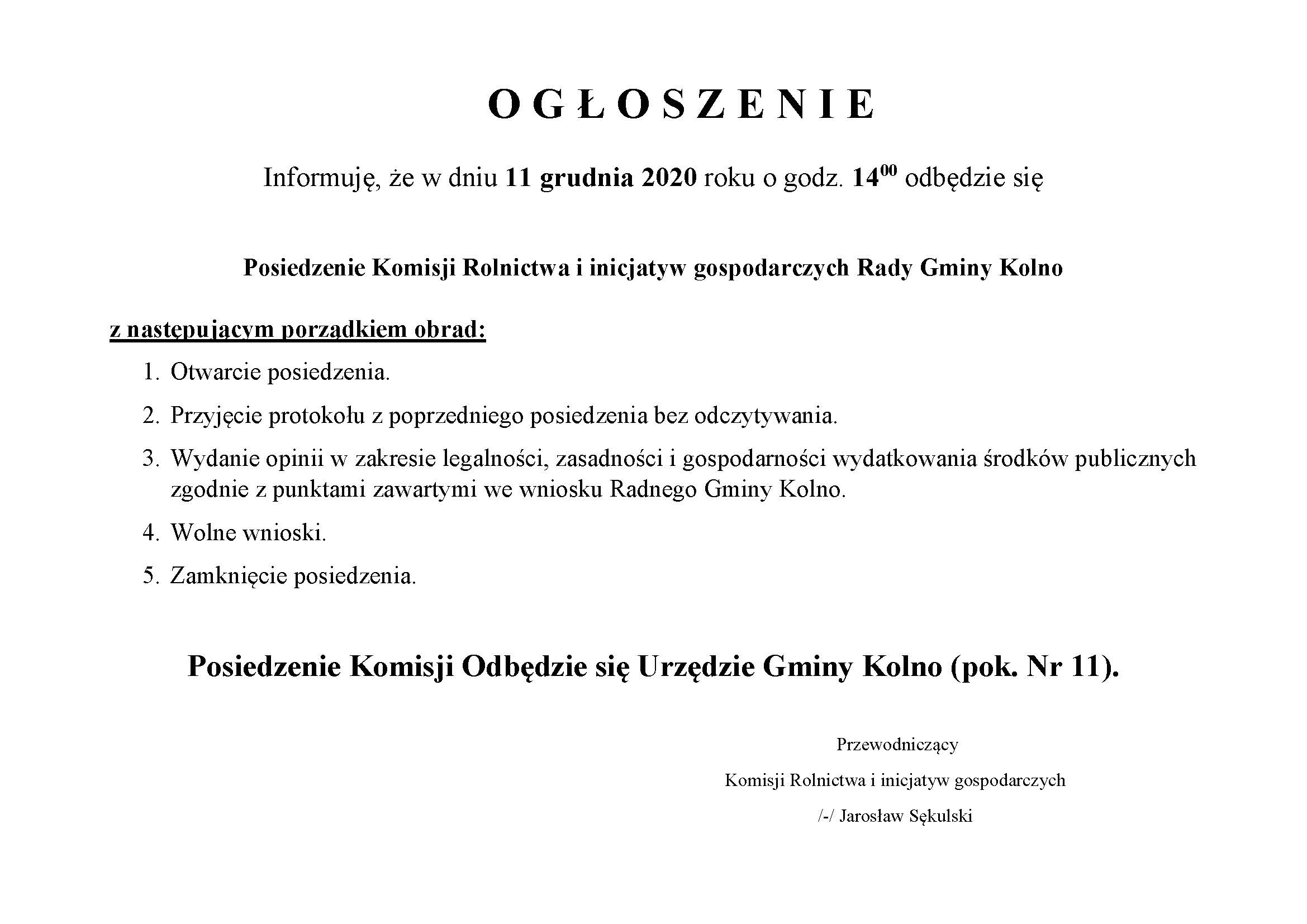 OGŁOSZENIE