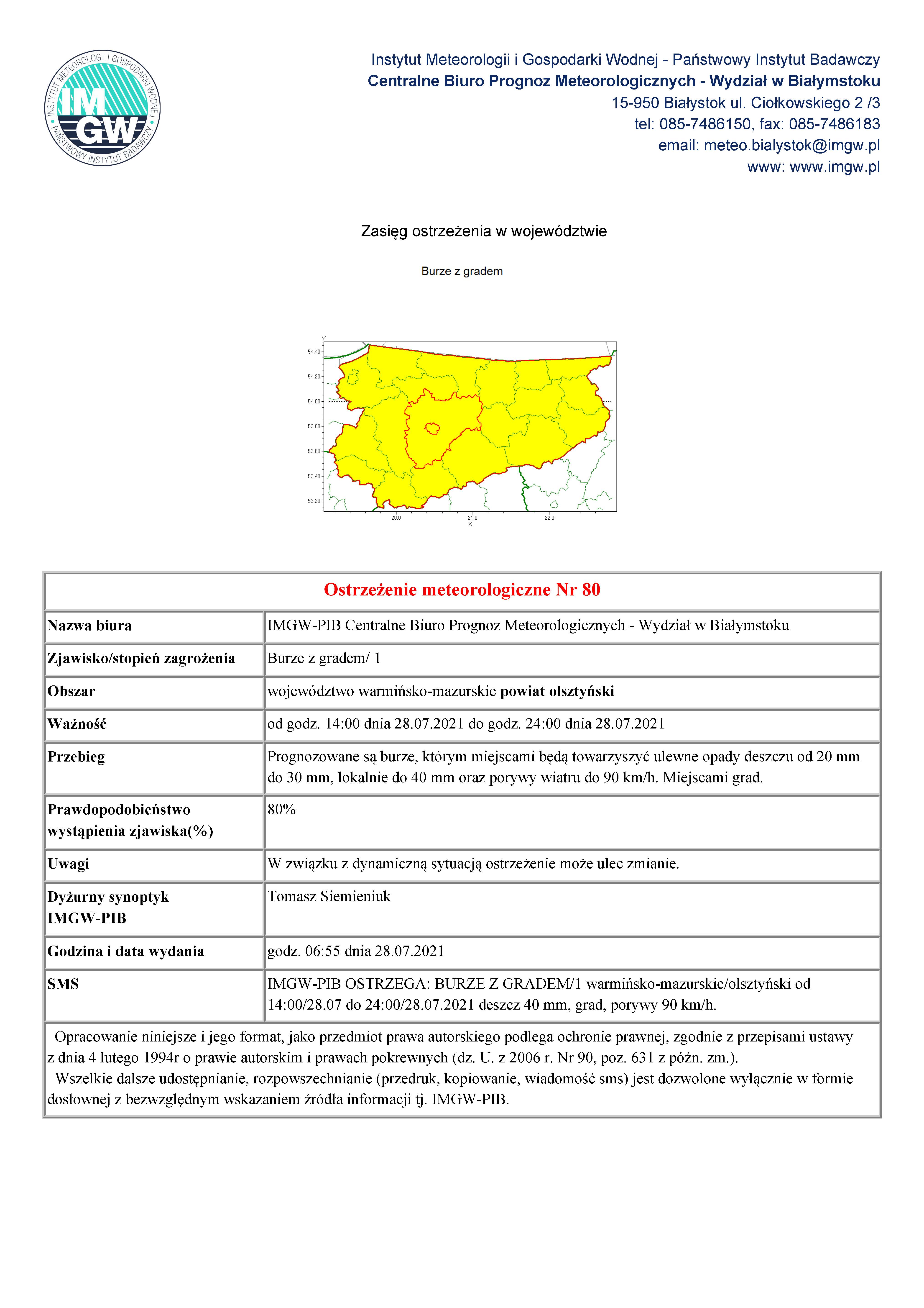 ostrzezenie meteo 80