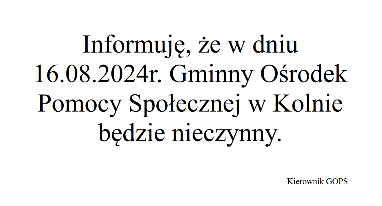 informacja GOPS nieczynny