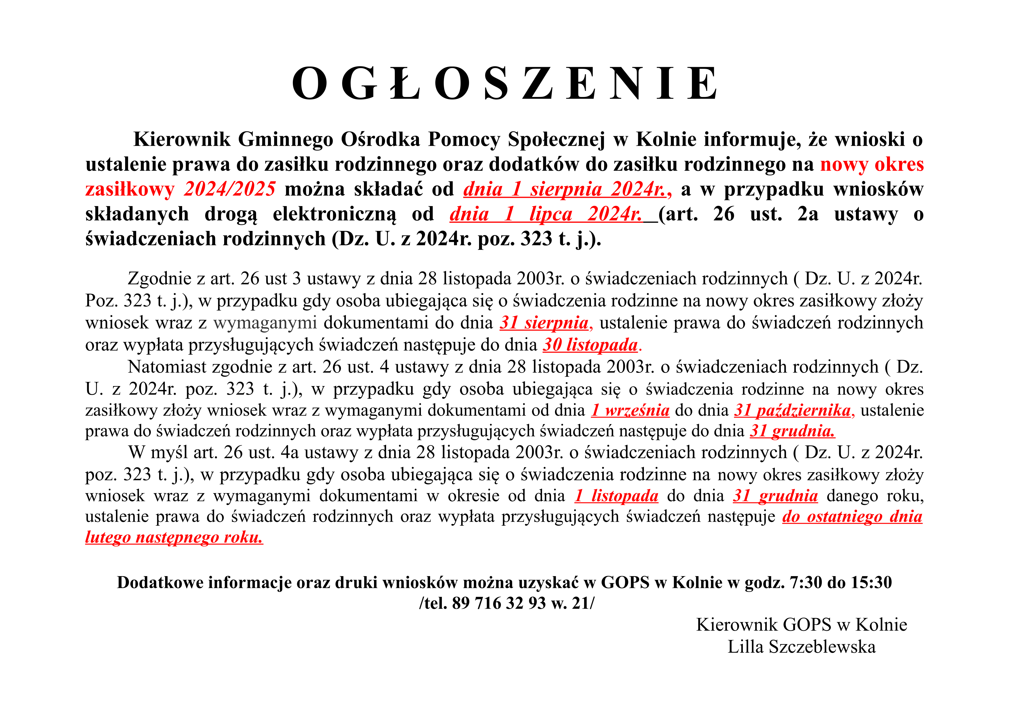 ogłoszeniezs