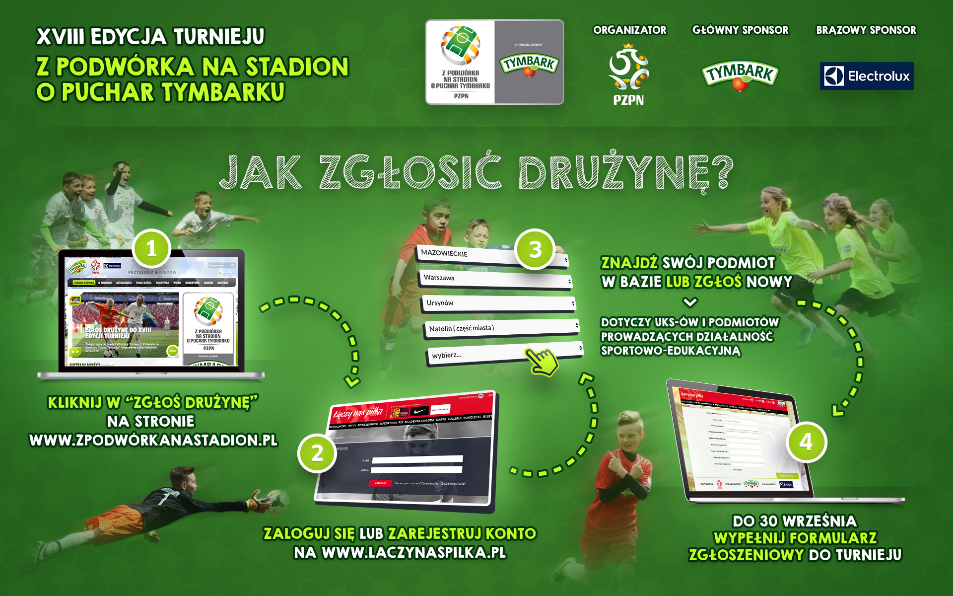 Jak zgłosić drużynę infografika